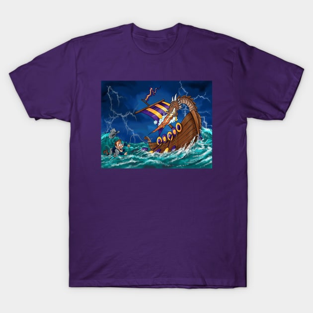 Minnesota Vikings Fans - Kings of the North vs Out to Sea Cowpokes T-Shirt by JustOnceVikingShop